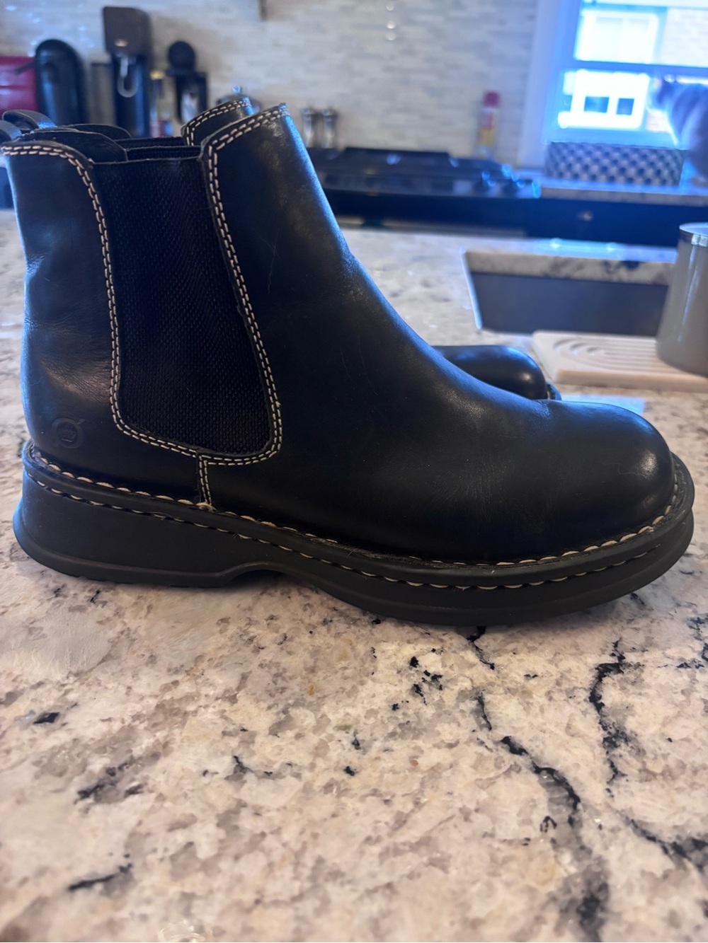 Born Black Leather Chelsea Ankle Boots